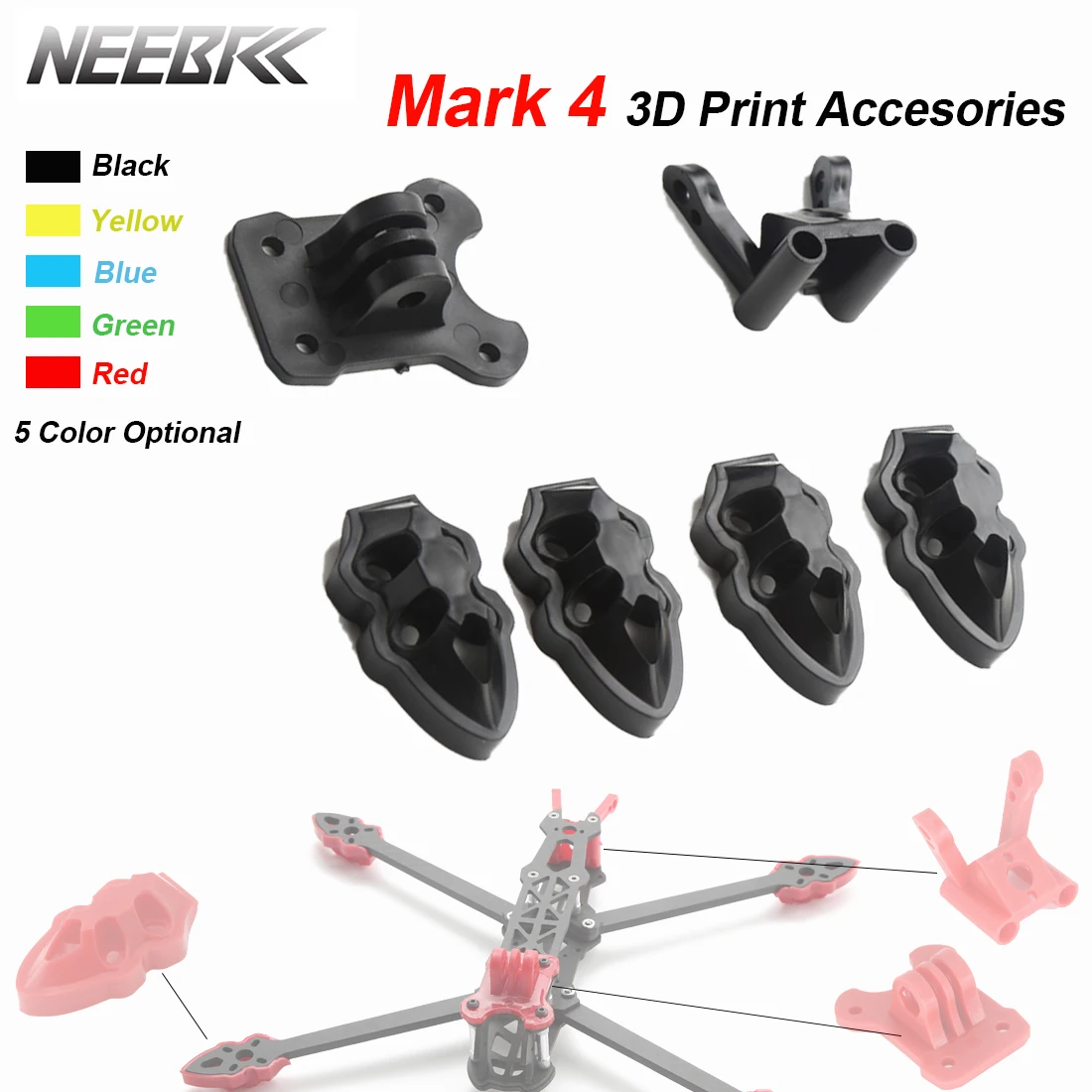 3D Printed Drone Part - Neebrc RC Quadcopter FPV Drone 3D