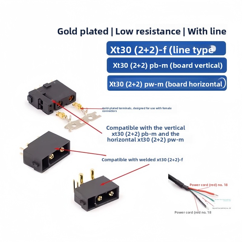 XT30(2+2) XT30PB/PW(2+2) Male  - Drone Rc Signal recension och pris