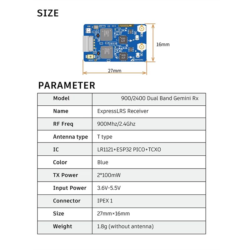 B78B-900Mhz 2.4Ghz 915M ELRS R - Drone Carrera Rc recension och pris