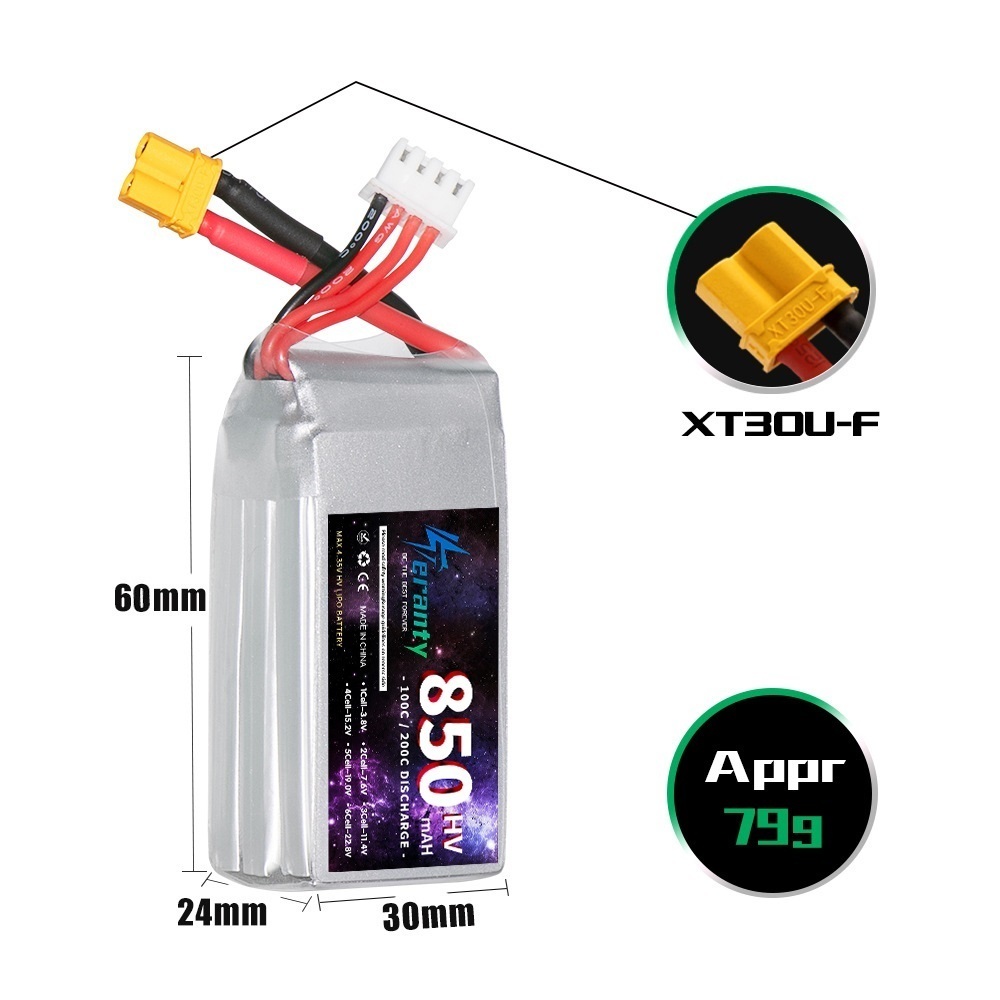 1/2/3PCS TERANTY 3S 11.4V Lipo - Nano Quad Fpv recension och pris